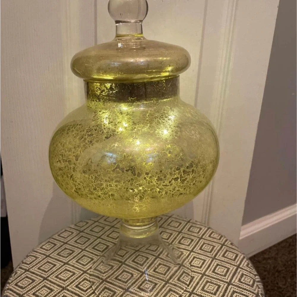 Apothecary Speckled Glass Jar with optional spring light